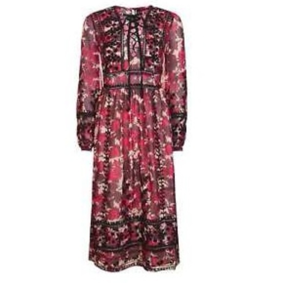 TOPSHOP Midnight Floral Embroidered Dress - Picture 4 of 7